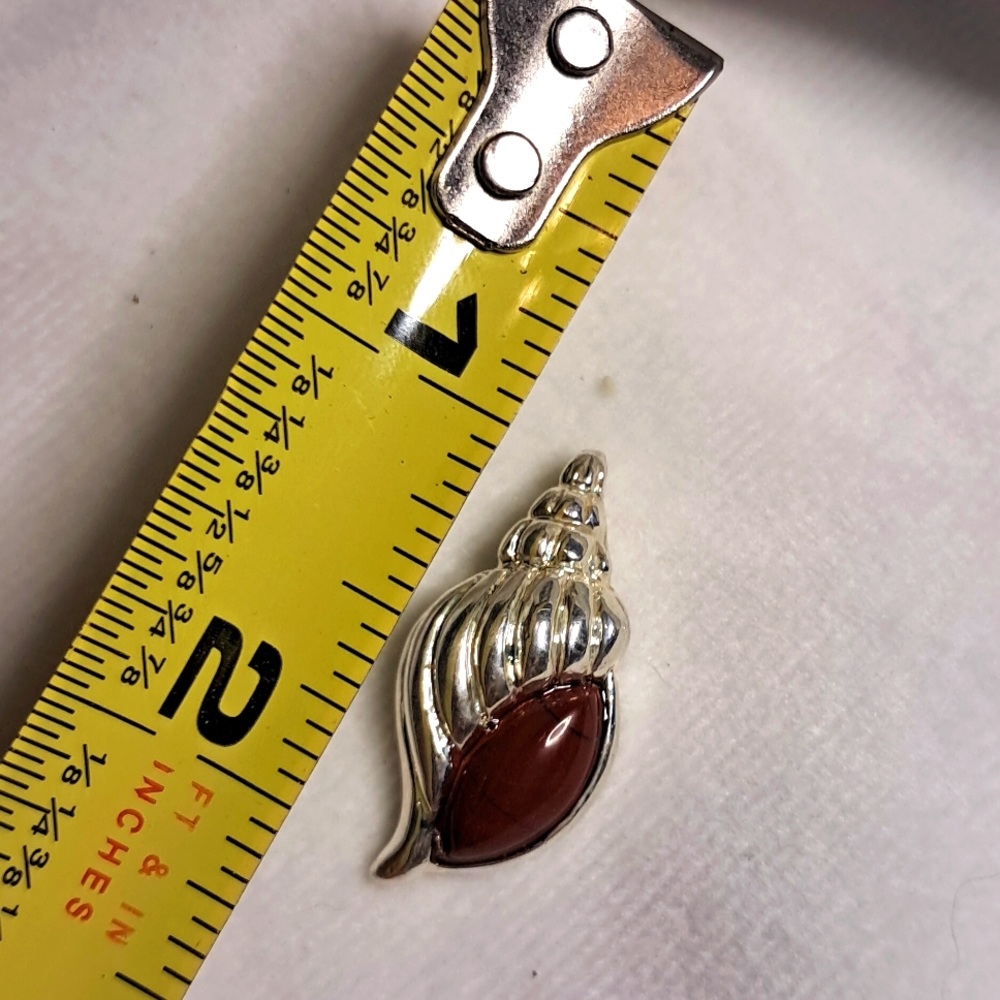 Red Jasper River Snail pendant